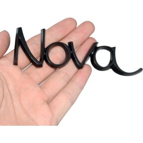 1Pc Nova OEM Front Fender Emblem 3D Badge Quarter Panel Replacement for 1969-1972 Nova (Gloss Black)