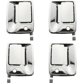 Chrome Exterior Door Handle Compatible with F250 F350 F450 f550 Super Duty Truck 1999-2016 Excursion 2000-2006 7C3Z2522405AA FL 7C3Z2522404AA FR 7C3Z2626601AA RL 7C3Z2626600AA RR
