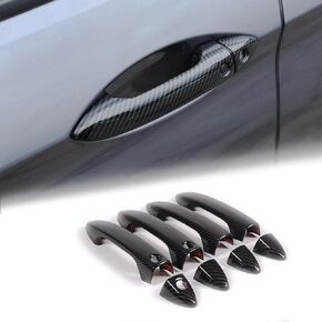 Exterior Door Handle Cover Trim for Honda Pilot 2016-2022 / Honda Ridgeline 2017-2022, 4PCS Car Outside Door Handle Protector Accessories ABS Material (Carbon Fiber Pattern)