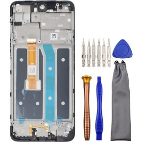 Complete Screen LCD Digitizer Touch Assembly Replacement for LG K42 LM-K420 LM-K420H with Tool Kit and Screen Frame Installed Black 6.6"