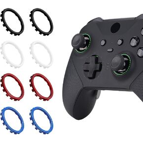 eXtremeRate Accent Rings for Xbox Elite Series 2 Core Controller, Replacement Kits for Xbox Elite V1, Also ASR Version Shell for Xbox Series X|S Controller - Black/White/Red/Blue