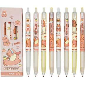 Maydahui 12 Pcs Cute Capybara Gel Pens Retractable Kawaii Pens Independent Capybara Novelty Animal Pens Balck Ink for School Office Supplies Capybara Theme Party Favors