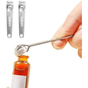 Mini Bottle Opener Botox Vials Opener Phial Cap Remover Oral Liquid Cap Lifter Clinic Hospital Medicine Bottle Opener Soad Beer Canned Beverages Opener Simple Small Strong (2 PCS)