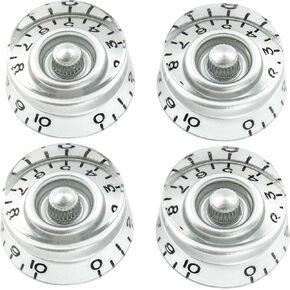 Musiclily Pro Inch USA LP Guitar Speed Knobs Fine 24-Spline Tone Volume Control Knobs for USA Les Paul CTS Pots Electric Guitar, Amber (Set of 4)