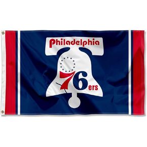 Philadelphia 76ers Hardwood Vintage Retro Throwback Indoor Outdoor Flag