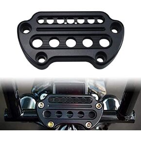 WOWTK Motorcycle Indicator Light Handlebar Top Riser Clamps Aluminum Fits for Harley Sportster XL 883 Dyna Fat Bob 1995-2020 Low Rider FXD,Black