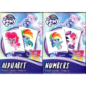 Hasbro My Little Pony Flash Cards - Numbers, Alphabet - PreK-K (Set of 2 Pack)