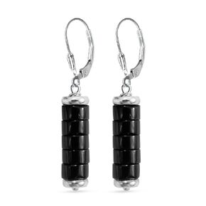 Vertical Bar Agalmatolite Stone Beads Drop Earrings,Natural Gemstone Cylinder Dangle Earrings for Women (A01_Agalmatolite)