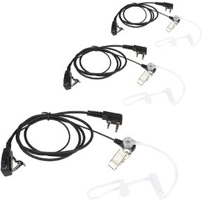 BAOFENG Air Sound Tube intercom Headset 2-pin Detachable Two-Way Radio Headset and Microphone UV5R UV-82 BF-888S BF-F8HP Series (3Pack)