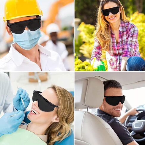 نظارات SunnyPro الملونة للسلامة، نظارات شمسية واقية للسلامة، التفاف أسود حول نظارات واقية من الأشعة فوق البنفسجية 400 الداكنة in Saudi Arabia