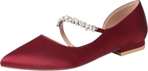 ERIJUNOR E0168F Women Comfortable Low Heel Pointy Toe Pumps Wedding Party Shoes in Saudi Arabia