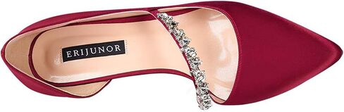 ERIJUNOR E0168F Women Comfortable Low Heel Pointy Toe Pumps Wedding Party Shoes in Saudi Arabia