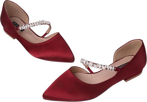 ERIJUNOR E0168F Women Comfortable Low Heel Pointy Toe Pumps Wedding Party Shoes in Saudi Arabia