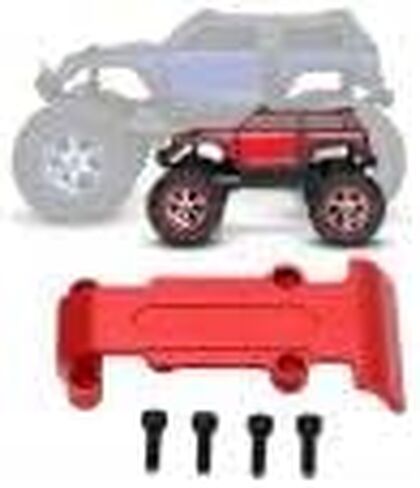 RC Rear Skid Plate, Aluminum Alloy RC Chassis Armor Set Replacement Accessory Upgrade Parts Fit for Traxxas E Revo VXL 1/16 RC Car (Red) in Saudi Arabia
