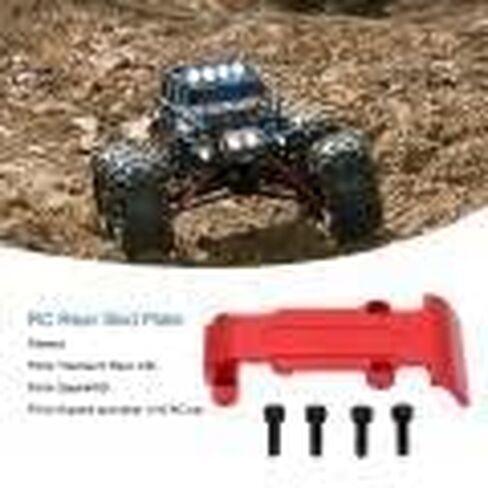 RC Rear Skid Plate, Aluminum Alloy RC Chassis Armor Set Replacement Accessory Upgrade Parts Fit for Traxxas E Revo VXL 1/16 RC Car (Red) in Saudi Arabia