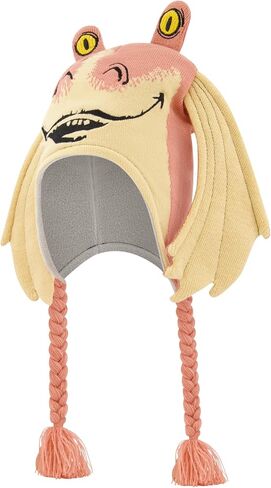 Star Wars Jar Jar Binks Beanie Hat, Peruvian Winter Knit Cap with 3D Gungan Ears and Tassels, Multi, One Size in Saudi Arabia