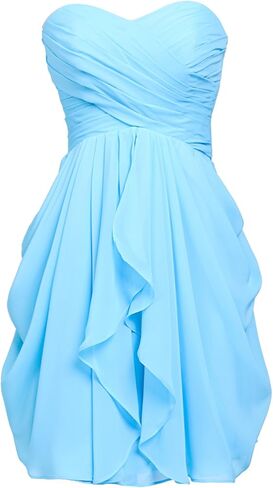 Women's Short/Long Prom Cocktail Dresses Chiffon Modest Evening Gowns Pleated Party Bridesmaid Dress in Kuwait