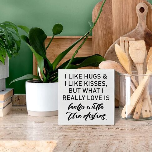 Funny Kitchen Table Decor Wooden Box Sign, Kitchen Decor for Counter Dining Room Table Cabinet Decoration, Kitchen Gifts for Mom Women Men, Hangry Definition in Saudi Arabia