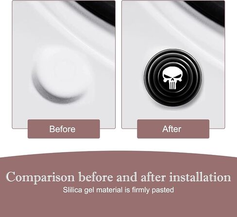 8 PCS Car Door Shock Absorbing Pad, 1.1" Teeth Skull Design Self-Adhesive Thickened Hood Trunk Cushioning Silicone Pad, Protect Replacement Accessories, Suitable for Most Cars (Black) in Saudi Arabia