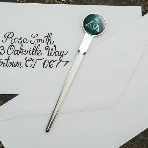 Harry Potter Deathly Hallows Logo Classic Chrome Plated Metal Envelope Letter Opener Slitter in Saudi Arabia