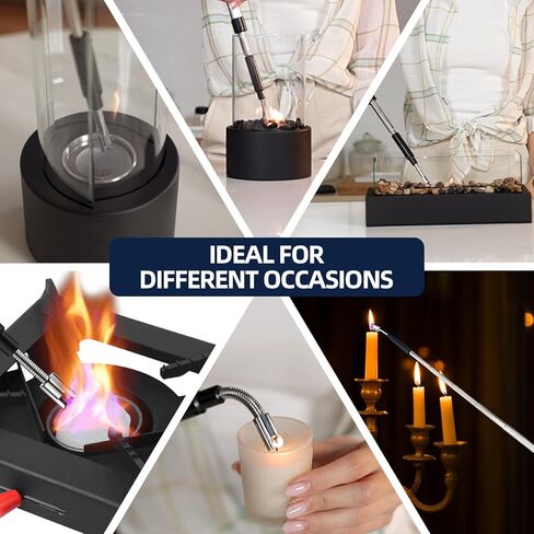 Candle Lighter Electric Lighter, USB Arc Lighter 360° Flexible Neck Rechargeable Lighters with LED Display, Telescopic Pole Long Lighters for Tabletop Fire Pit Camping BBQ S'mores in Saudi Arabia