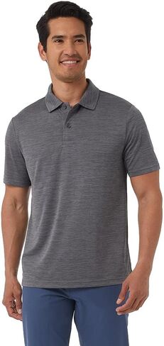 32 Degrees Men’s Everyday Micro Stripe Polo Shirt | Moisture Wicking | Stretch Comfort | Golf | Office in Saudi Arabia