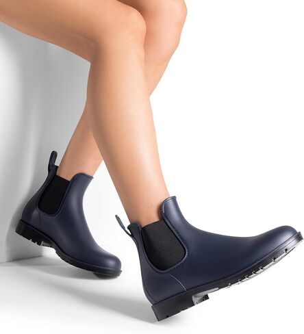 DREAM PAIRS Women's Ankle Rain Boots Chelsea Short Boots Waterproof Elastic Slip On Lightweight Comfortable Garden Outdoor Shoes in Saudi Arabia
