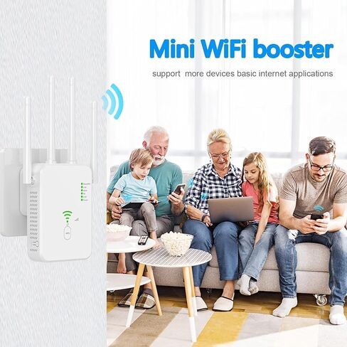 WiFi Extender Signal Booster, WiFi Booster Dual Band 5GHz/2.4GHz Up to 2000sq.ft and 30 Devices, Wireless Internet Repeater for Home Long Range WiFi Extender Amplifier with Ethernet Port Quick Setup in Saudi Arabia