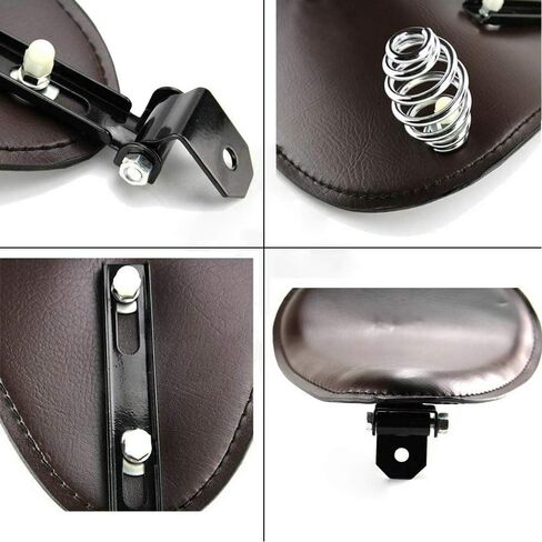 Motorcycle Leather Cushion Spring Solo Seat for Harley Davidson Sportster XL 1200 883 48 Chopper Bobber Seats Yamaha Honda Kawasaki-Black in Saudi Arabia