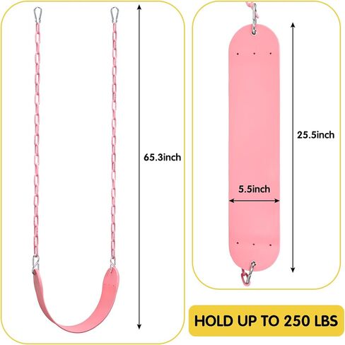 Swing Set - 2 Pack Swing Sets for Backyard - Swingset Outdoor for Kids - Replacement Swings for Outdoor Swing Set - Swings for Swingsets for Outside - Playground Swing-Kids Swing Seat (Pink+Green) in Saudi Arabia