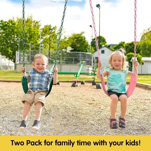 Swing Set - 2 Pack Swing Sets for Backyard - Swingset Outdoor for Kids - Replacement Swings for Outdoor Swing Set - Swings for Swingsets for Outside - Playground Swing-Kids Swing Seat (Pink+Green) in Saudi Arabia