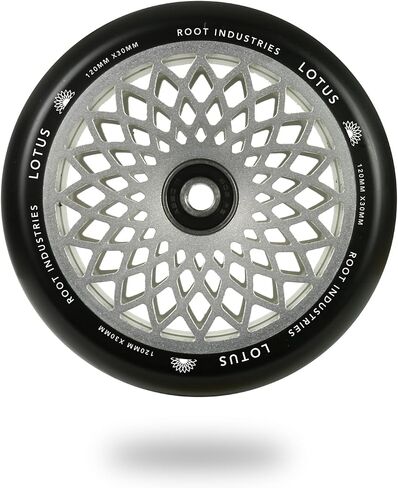 ROOT INDUSTRIES عجلات سكوتر Lotus Stunt Trick مقاس 110 مم (زوج) - مجوفة واسعة وسريعة - إطارات سكوتر الدفع - Pro 110 مم Freestyle Urethane - تناسب معظم الإعدادات - 30 مم × 110 مم - محامل (أسود) in Kuwait