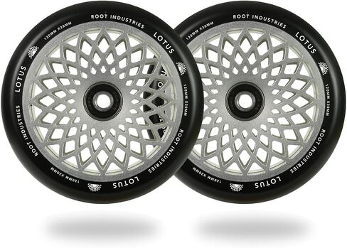 ROOT INDUSTRIES عجلات سكوتر Lotus Stunt Trick مقاس 110 مم (زوج) - مجوفة واسعة وسريعة - إطارات سكوتر الدفع - Pro 110 مم Freestyle Urethane - تناسب معظم الإعدادات - 30 مم × 110 مم - محامل (أسود) in Kuwait