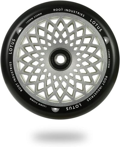 ROOT INDUSTRIES عجلات سكوتر Lotus Stunt Trick مقاس 110 مم (زوج) - مجوفة واسعة وسريعة - إطارات سكوتر الدفع - Pro 110 مم Freestyle Urethane - تناسب معظم الإعدادات - 30 مم × 110 مم - محامل (أسود) in Kuwait
