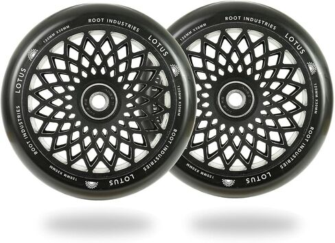 ROOT INDUSTRIES عجلات سكوتر Lotus Stunt Trick مقاس 110 مم (زوج) - مجوفة واسعة وسريعة - إطارات سكوتر الدفع - Pro 110 مم Freestyle Urethane - تناسب معظم الإعدادات - 30 مم × 110 مم - محامل (أسود) in Kuwait