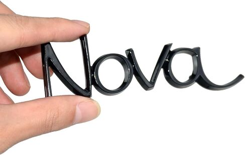 1Pc Nova OEM Front Fender Emblem 3D Badge Quarter Panel Replacement for 1969-1972 Nova (Gloss Black) in Saudi Arabia