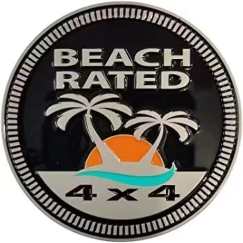 4 x 4 Metal Automotive Badge 3D Metal Emblems Round Emblem Decals Car Badge Decals Stickers Compatible with Jeep Wrangler Vehicles Trucks SUV (Beer Rated) in Saudi Arabia