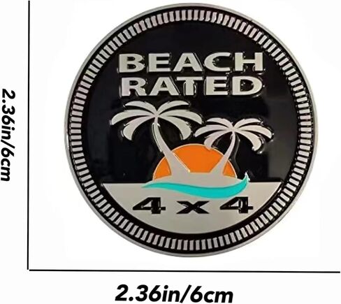4 x 4 Metal Automotive Badge 3D Metal Emblems Round Emblem Decals Car Badge Decals Stickers Compatible with Jeep Wrangler Vehicles Trucks SUV (Beer Rated) in Saudi Arabia
