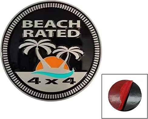 4 x 4 Metal Automotive Badge 3D Metal Emblems Round Emblem Decals Car Badge Decals Stickers Compatible with Jeep Wrangler Vehicles Trucks SUV (Beer Rated) in Saudi Arabia