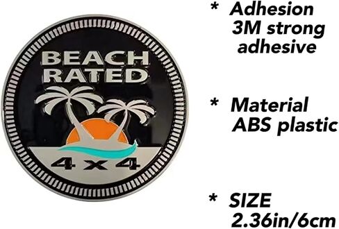 4 x 4 Metal Automotive Badge 3D Metal Emblems Round Emblem Decals Car Badge Decals Stickers Compatible with Jeep Wrangler Vehicles Trucks SUV (Beer Rated) in Saudi Arabia