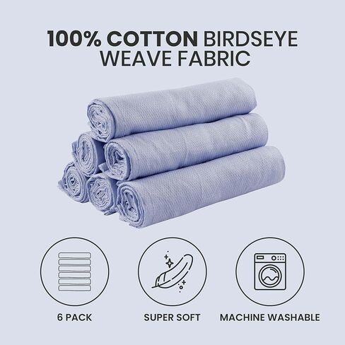 Deluxe 100% Natural Cotton Birdseye Cloth Diapers for Babies - Absorbent Cloth Diapers Burp Cloths - Pink - 6 Pack in Kuwait