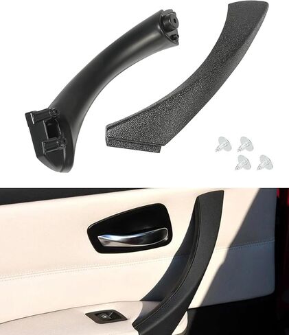 مقبض سحب الباب، مقبض الباب الأمامي الأيمن/الأيمن، ملحقات السيارة E90/E91 دعامة دعم مقبض لوحة الباب الجانبي للركاب، بديل لـ 323 328 330 335 (يمين، مقبض سحب + غطاء خارجي) in Kuwait