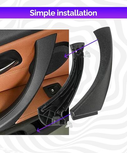 مقبض سحب الباب، مقبض الباب الأمامي الأيمن/الأيمن، ملحقات السيارة E90/E91 دعامة دعم مقبض لوحة الباب الجانبي للركاب، بديل لـ 323 328 330 335 (يمين، مقبض سحب + غطاء خارجي) in Kuwait