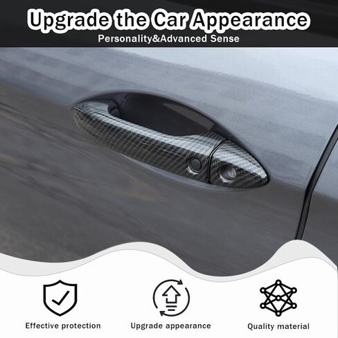 Exterior Door Handle Cover Trim for Honda Pilot 2016-2022 / Honda Ridgeline 2017-2022, 4PCS Car Outside Door Handle Protector Accessories ABS Material (Carbon Fiber Pattern) in Saudi Arabia