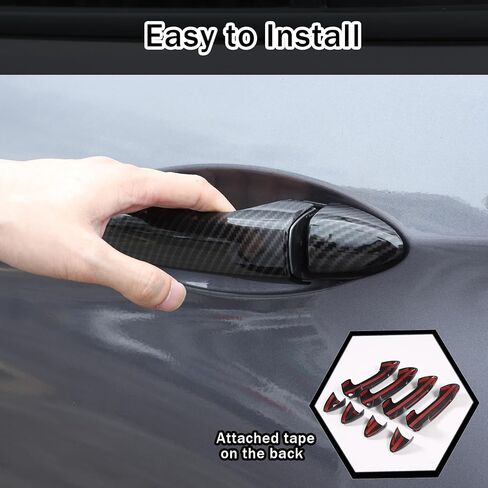 Exterior Door Handle Cover Trim for Honda Pilot 2016-2022 / Honda Ridgeline 2017-2022, 4PCS Car Outside Door Handle Protector Accessories ABS Material (Carbon Fiber Pattern) in Saudi Arabia