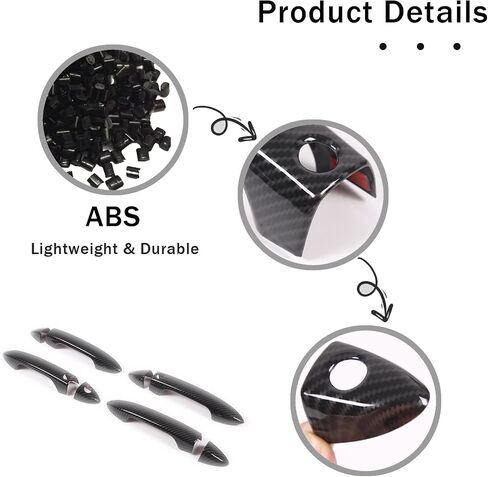 Exterior Door Handle Cover Trim for Honda Pilot 2016-2022 / Honda Ridgeline 2017-2022, 4PCS Car Outside Door Handle Protector Accessories ABS Material (Carbon Fiber Pattern) in Saudi Arabia