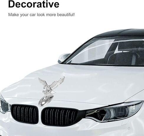 3D مطلي بالكروم النسر هود زخرفة، سيارة الشارات للماء ذاتية اللصق غطاء محرك السيارة النسر حامل ملصق شعار السيارة ملصق ديكور ملصقات السيارات ملصقات الوفير in Kuwait