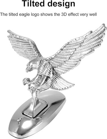 3D مطلي بالكروم النسر هود زخرفة، سيارة الشارات للماء ذاتية اللصق غطاء محرك السيارة النسر حامل ملصق شعار السيارة ملصق ديكور ملصقات السيارات ملصقات الوفير in Kuwait
