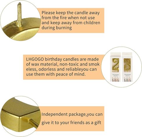 26th & 62nd Number Birthday Candles for Cake Topper, Number 62 26 Glitter Premium Candle Party Anniversary Celebration Decoration for Kids Women or Men, Gold in Saudi Arabia