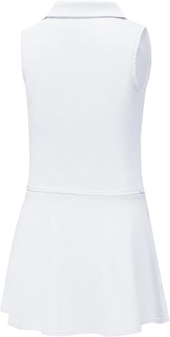 Girls Tennis Golf Dress Outfit Sleeveless Polo V Neck Tank Top and Skorts Sets Sport Skirt with Pockets in Saudi Arabia